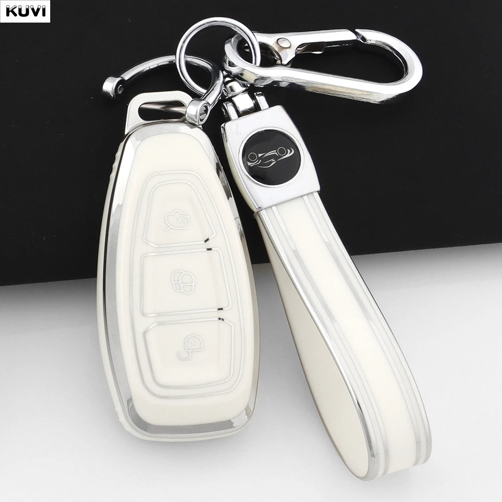 New TPU Car Smart Key Case Cover Shell For Ford Focus 3 4 ST Mondeo MK3 MK4 Fiesta Fusion Kuga Ecosport Protect Fob Accessories