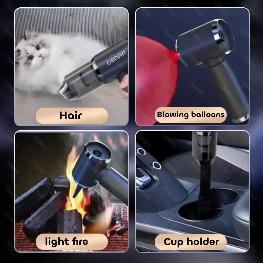 CENRR 140000PA Car Vacuum Cleaner Mini Powerful Handheld  Wireless Cleaner Strong Suction for Blower Home Appliance Smart_Life_Tech
