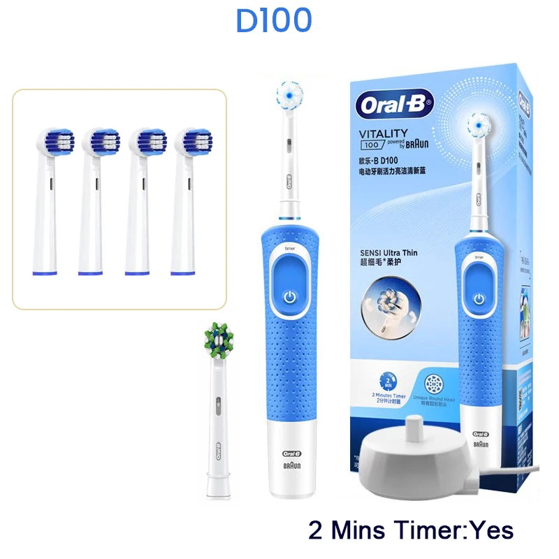 Oral-B Electric Toothbrush Rotation Vibrate Clean 3D White Tooth Adult Electric Tooth Brush Rechargeable Replaceable Brush Heads