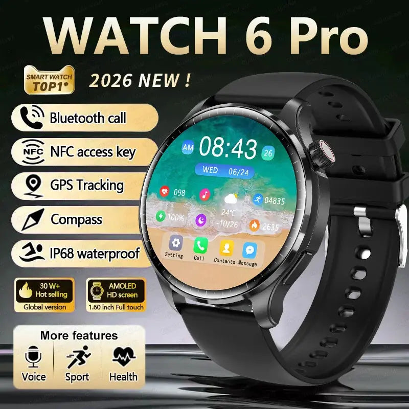 2026 New GPS SmartWatch BluetoothCall IP68 Waterproof AMOLED Screen Custom AOD Watch Face Sport Smartwatch Men Women Android iOS Smart_Life_Tech