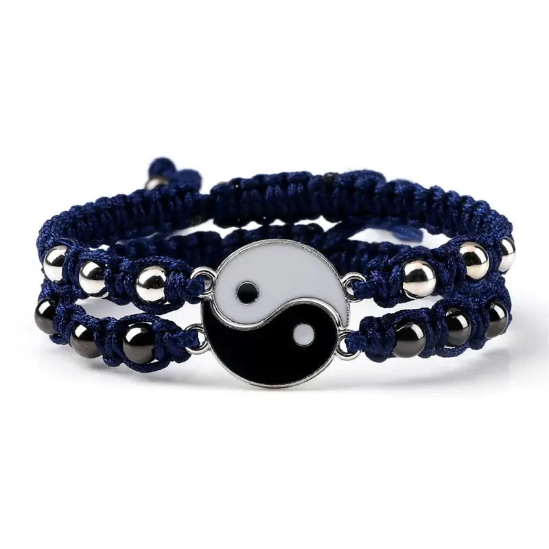 2Pcs/set Dragon Tai Chi Gossip Braided Bracelet for Women Men Best Friends Adjustable Yin Yang Bracelets Fashion Couple Jewelry Smart_Life_Tech