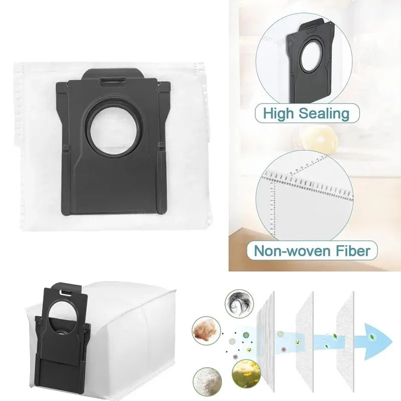 Dust Bags For Dreame X40 Ultra/L10s Pro Ultra Heat/X30 Ultra Accessories Mop Pads Disposable Activated Carbon Dust Bag Parts