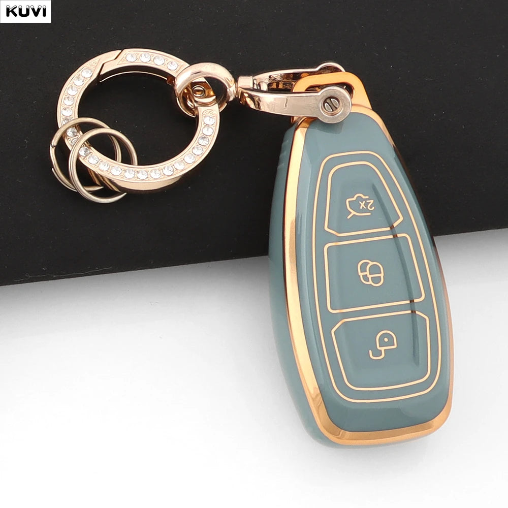 New TPU Car Smart Key Case Cover Shell For Ford Focus 3 4 ST Mondeo MK3 MK4 Fiesta Fusion Kuga Ecosport Protect Fob Accessories