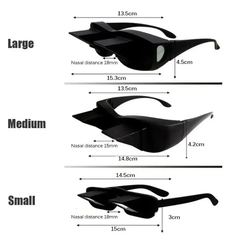 Amazing Lazy Creative Periscope Horizontal Reading Books Sit Glasses On Bed Lie Down View TV Myopia Usable Prism Spectacles Smart_Life_Tech