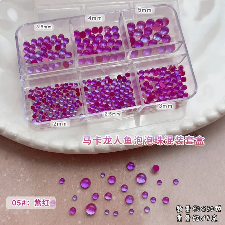 Ribbon Pearl Ball Nail Art Accessories Decorations Tools