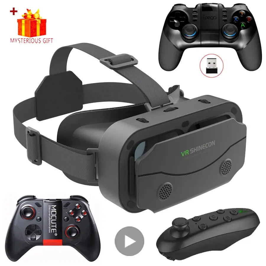 3D Virtual Reality VR Glasses Headset Devices Helmet Lenses Goggles Smart For Smartphones Phone Cell Mobile Game Viar Viewer Set Smart_Life_Tech