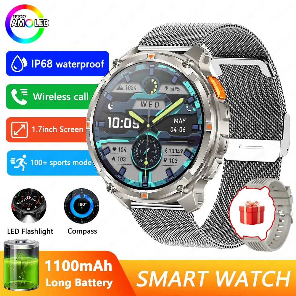 2026 New Military T-Rex3 Ultra 1100mAh Battery Smart Watch 5 ATM Waterproof Compass GPS Sports tracker Outdoors Smartwatches Smart_Life_Tech