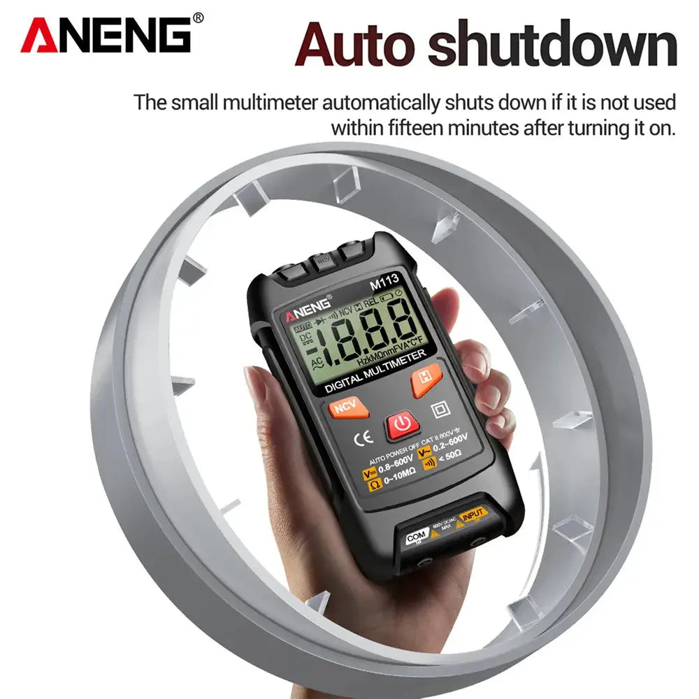ANENG M113 Inteligent Multimeter 1999 Count Digital AC/DC Voltage Meter Ohm NCV Measuring Mini Instruments Electricity Test Tool Smart_Life_Tech