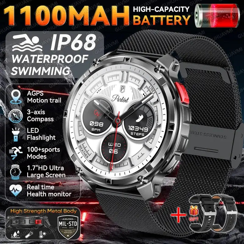 2026 New T-Rex3 Ultra 1100mAh Super Capacity Battery Adult Men Smart Watch 1.7" Large Screen Call 5ATM Waterproof Sports Watches Smart_Life_Tech