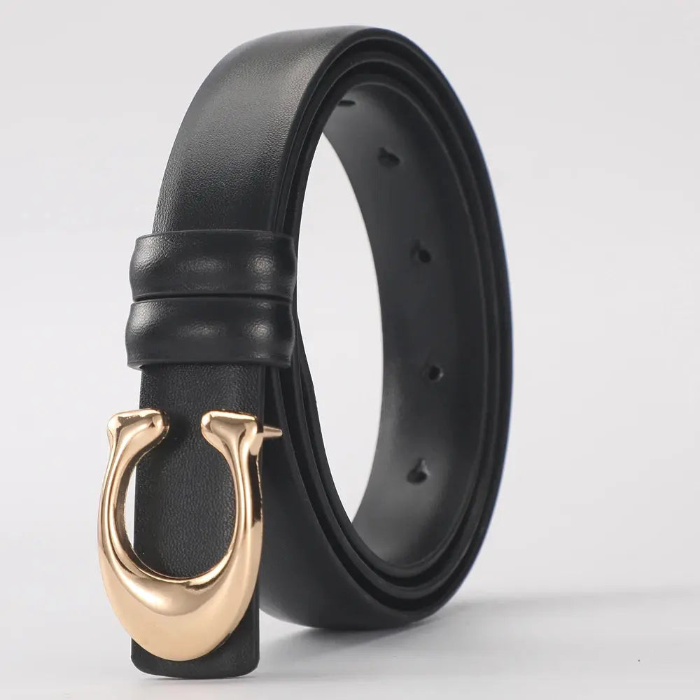 High-quality Women's Fashionable Belt C-shaped Buckle Smooth Buckle Temperament Double-sided Gift For Mother Using Belt Smart_Life_Tech