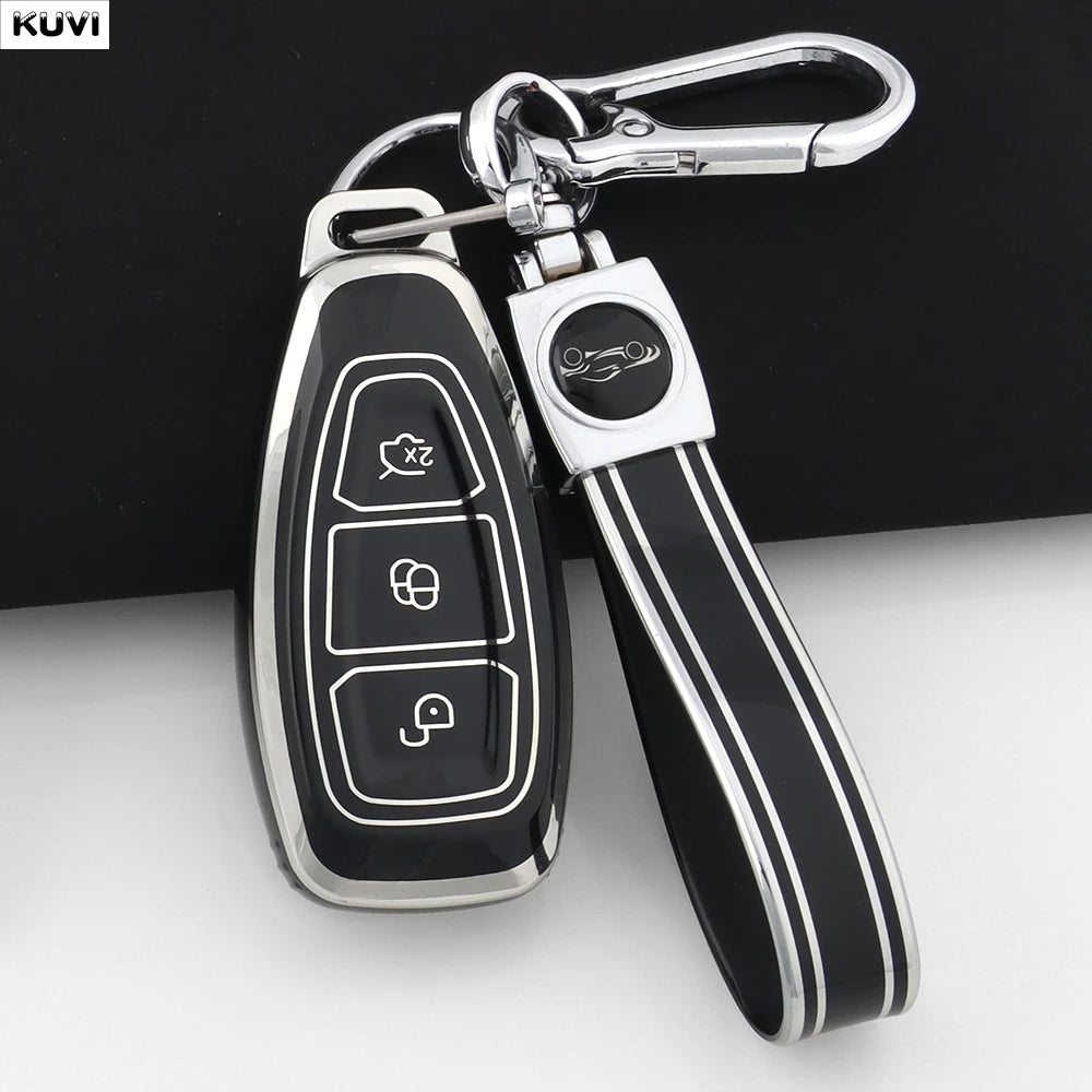 New TPU Car Smart Key Case Cover Shell For Ford Focus 3 4 ST Mondeo MK3 MK4 Fiesta Fusion Kuga Ecosport Protect Fob Accessories