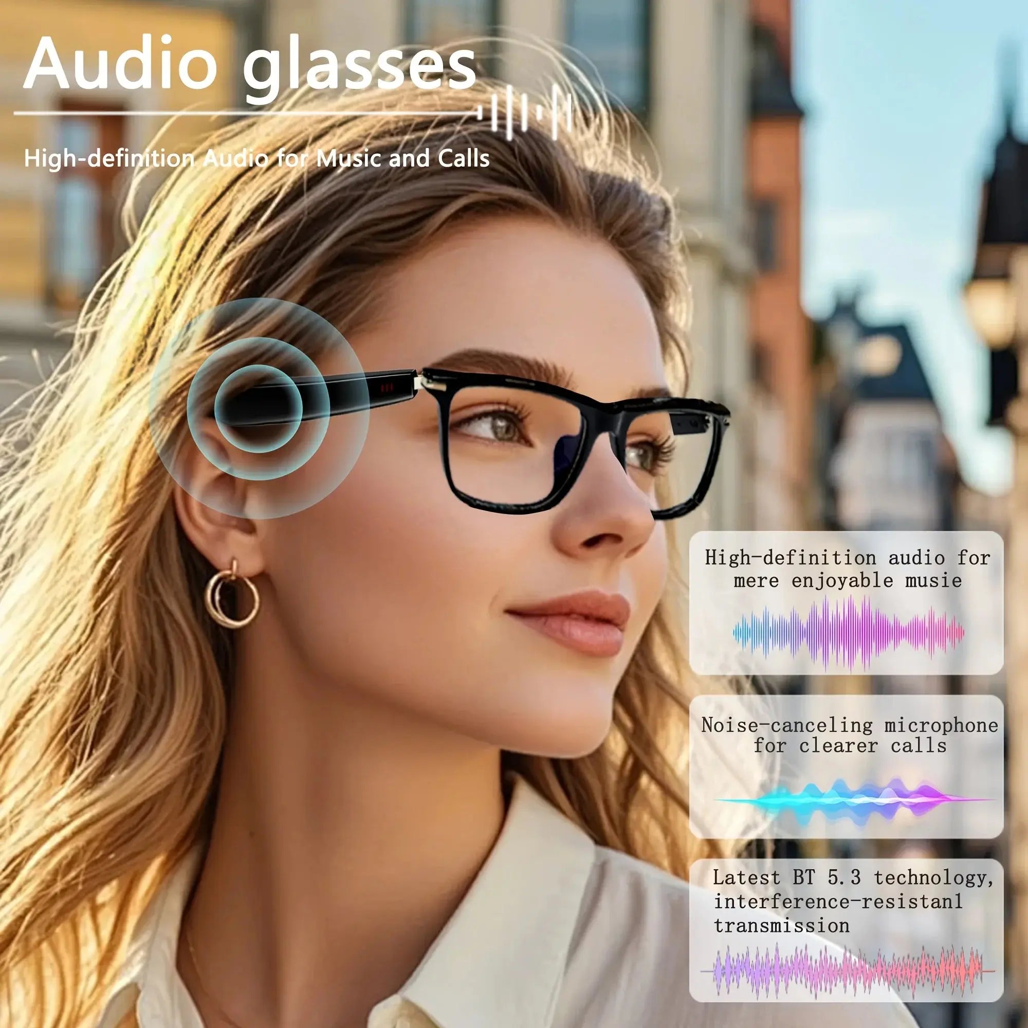 AI Translation Smart Glasses with photochromic lenses, support 160+ languages real-time translation Smart_Life_Tech