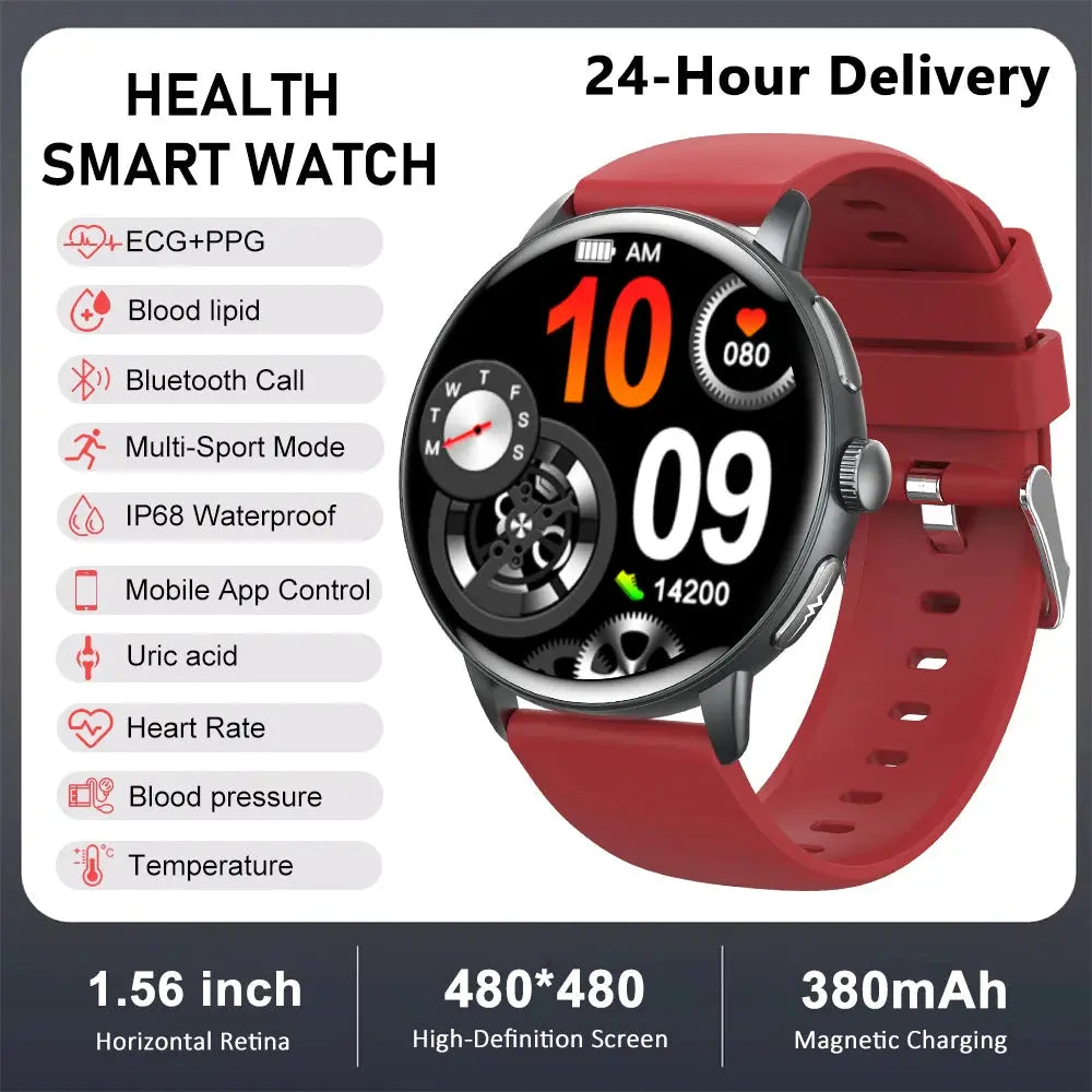 2026 New physical health Analysis Uric Acid Smart Watch Body Fat ECG+PPG BP Blood Oxygen HD Clock BT Call Smart Watch Men Women Smart_Life_Tech