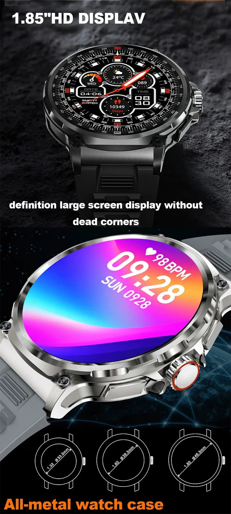 Men GPS Track Smart Watch 1.85 Inch Ultra HD AMOLED Screen Smart_Life_Tech