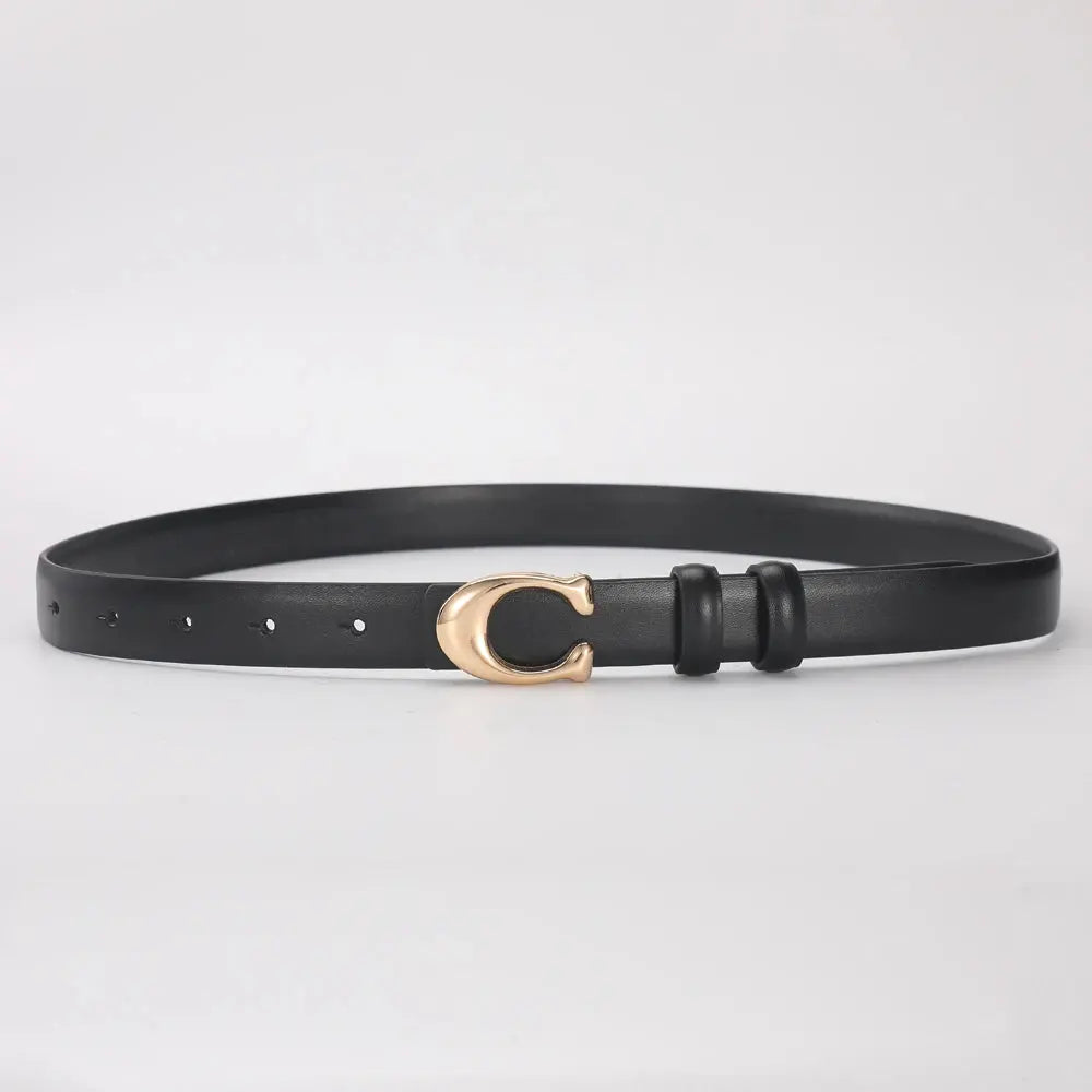 High-quality Women's Fashionable Belt C-shaped Buckle Smooth Buckle Temperament Double-sided Gift For Mother Using Belt Smart_Life_Tech
