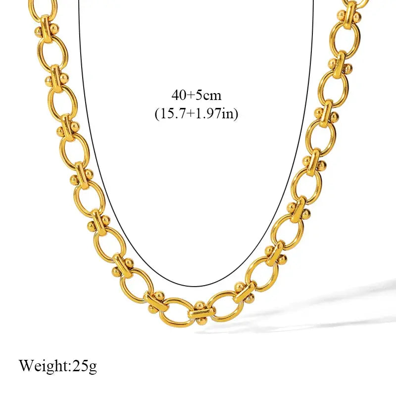 EILIECK 316L Stainless Steel Metal Chain Necklace For Women Fashion 18K Gold Plated Neck Chain Waterproof Jewelry Lady Gift Smart_Life_Tech