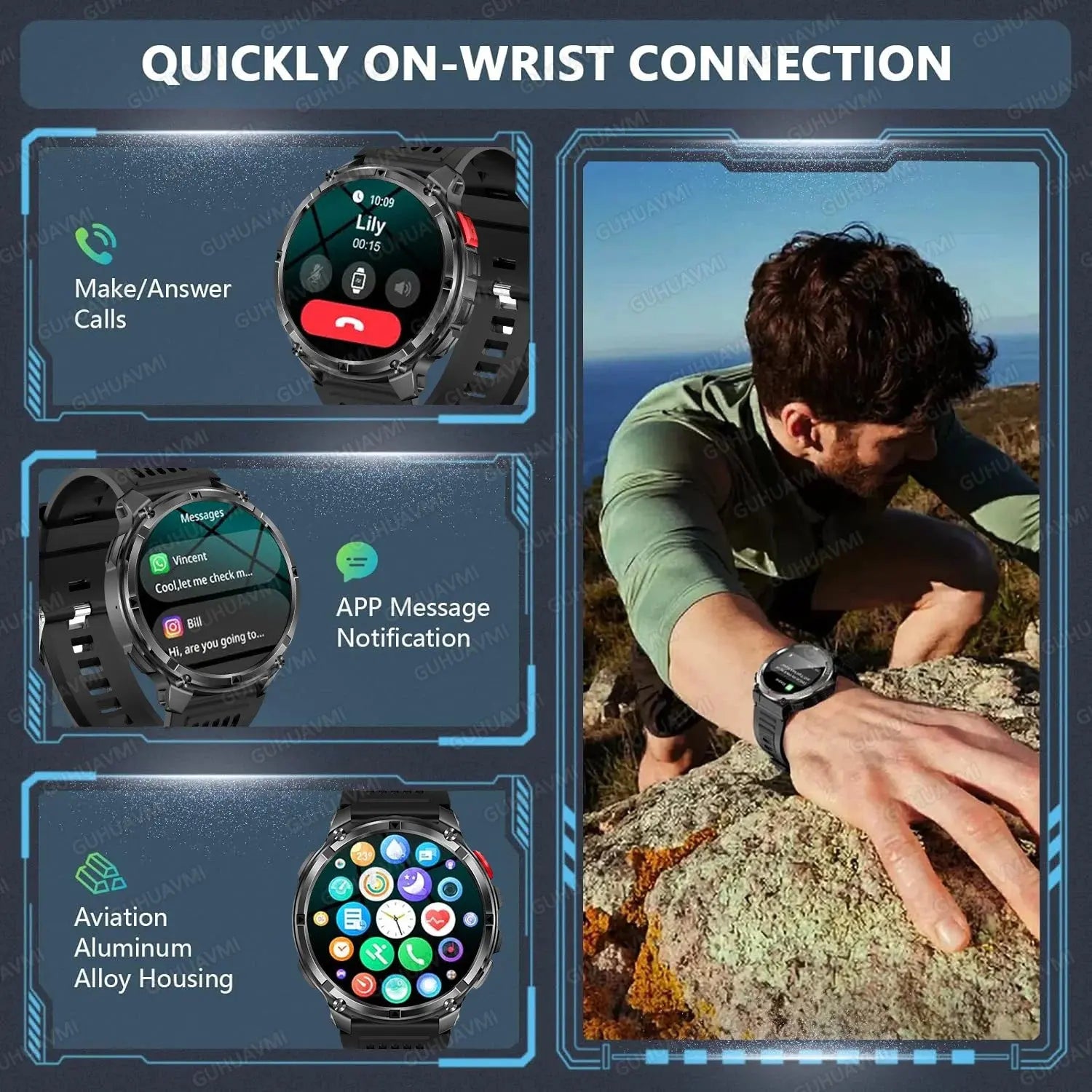 2026 New T-Rex3 Ultra 1100mAh Super Capacity Battery Adult Men Smart Watch 1.7" Large Screen Call 5ATM Waterproof Sports Watches Smart_Life_Tech