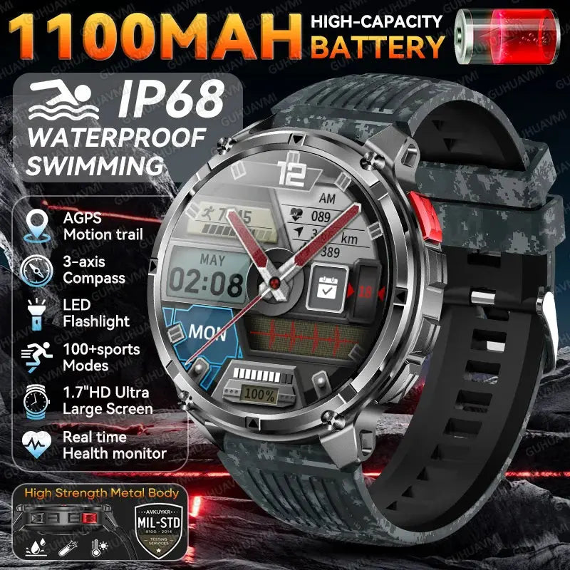 2026 New T-Rex3 Ultra 1100mAh Super Capacity Battery Adult Men Smart Watch 1.7" Large Screen Call 5ATM Waterproof Sports Watches Smart_Life_Tech