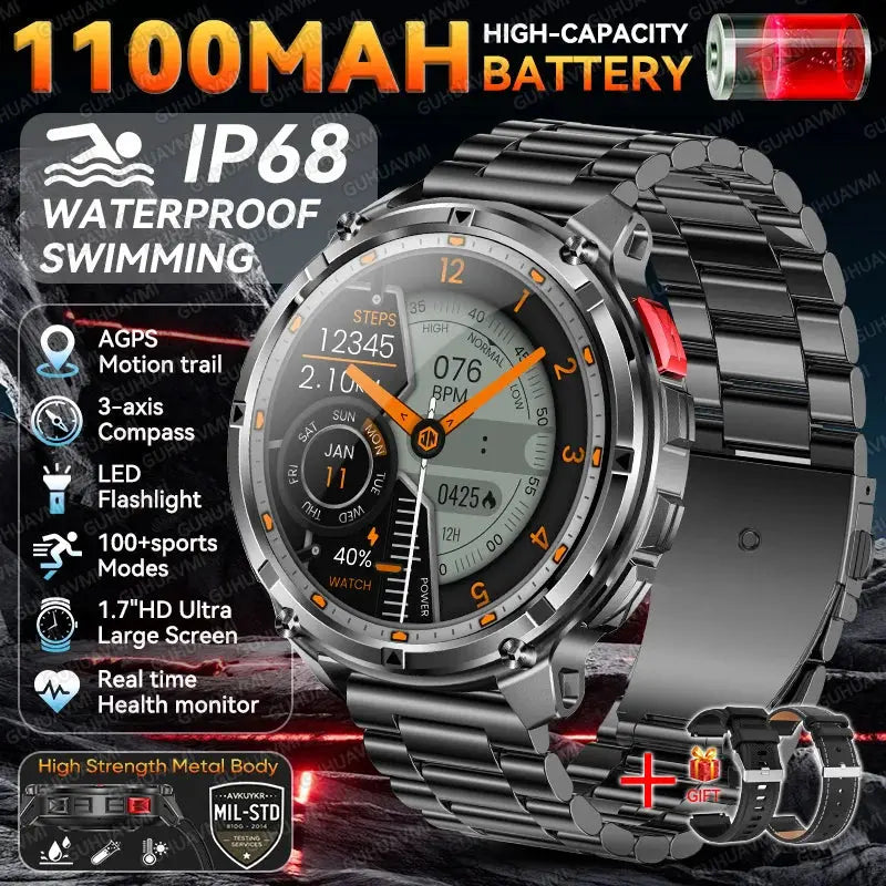 2026 New T-Rex3 Ultra 1100mAh Super Capacity Battery Adult Men Smart Watch 1.7" Large Screen Call 5ATM Waterproof Sports Watches Smart_Life_Tech