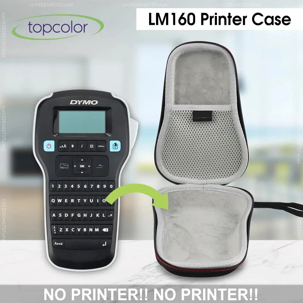 Portable Printer Case for Dymo LabelManager LM160 Label Printer Case Dymo LM160 Printer Bag Waterproof Shockproof Case with Tape Smart_Life_Tech