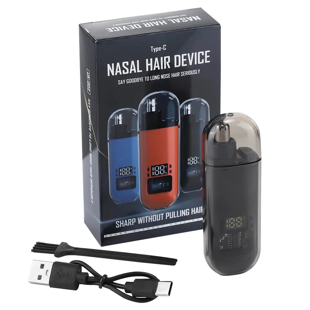 Electric Nose Hair Trimmer Rechargeable with Digital Display 6000 Rpm Mini Pocket Nose Ears Hair Shaving Eyebrow Trimmers Clippe Smart_Life_Tech