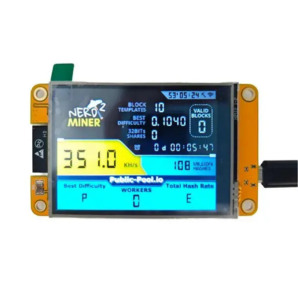 Brand New Nerdminer V3 2.8-Inch BTC Solo Lottery Nerd Miner Crypto Bitcoin Miner Solo Mining Machine SmartLifeTech