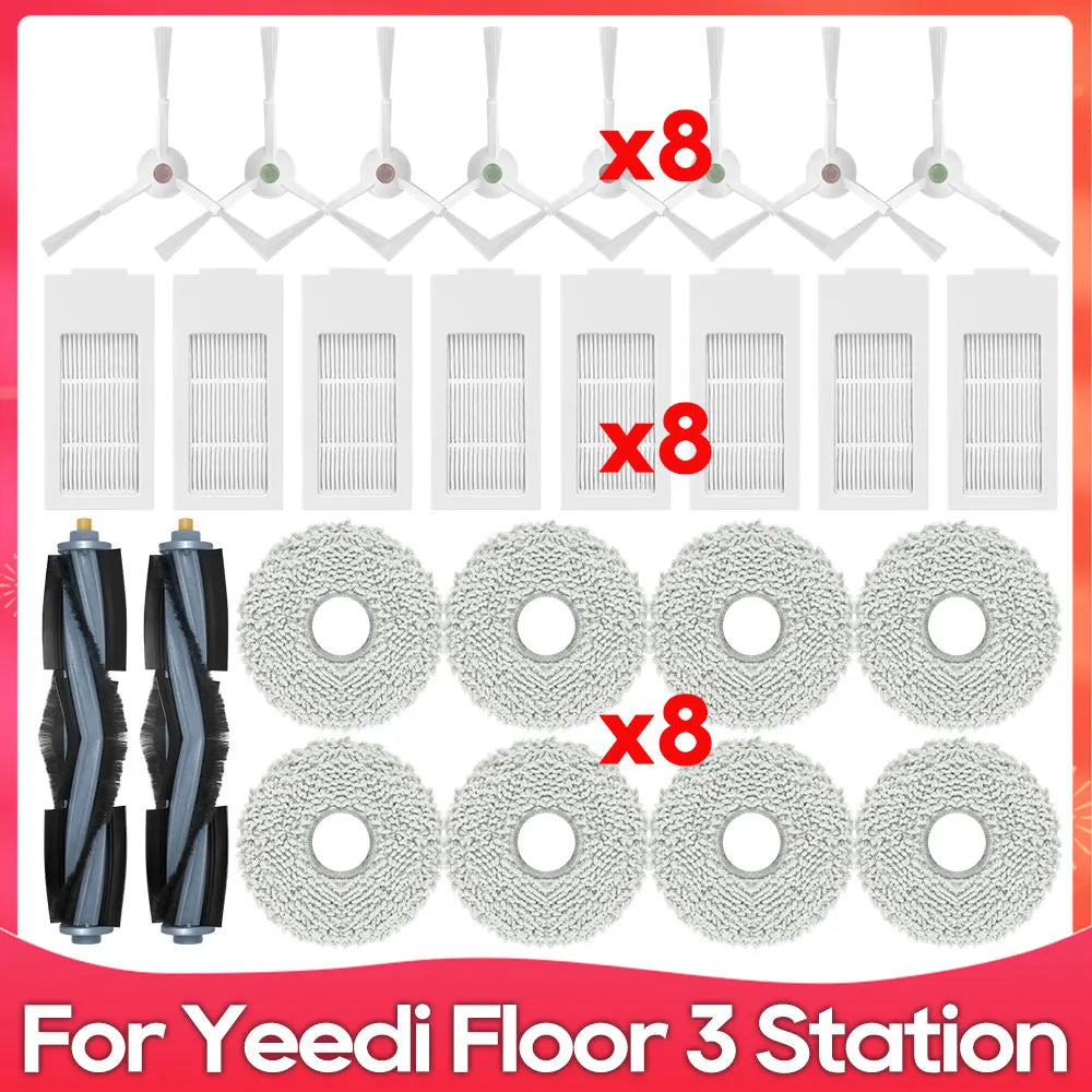Compatible For ( Yeedi Floor 3 Station ) Robot Vacuum Cleaner Spare Parts Accessories Main Side Brush Mop Rag Cloth