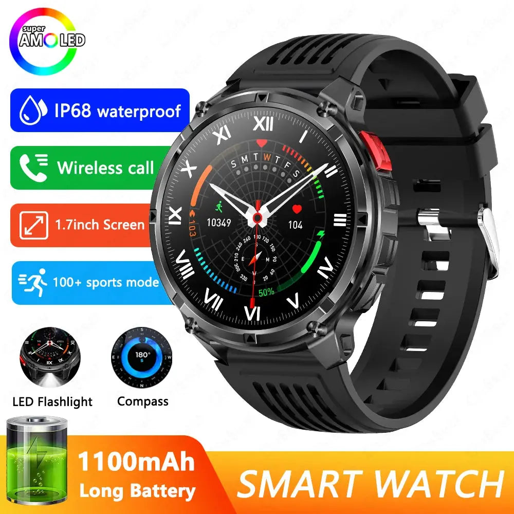 2026 New Military T-Rex3 Ultra 1100mAh Battery Smart Watch 5 ATM Waterproof Compass GPS Sports tracker Outdoors Smartwatches Smart_Life_Tech