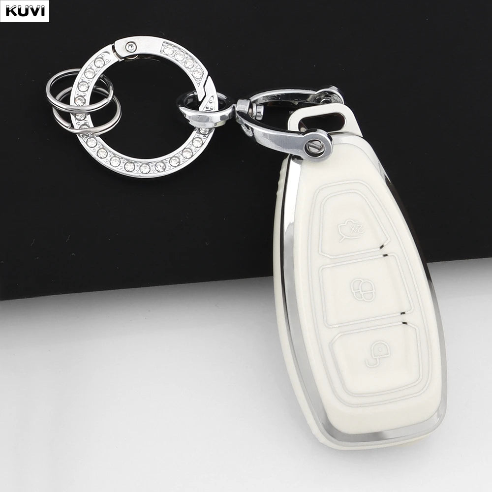 New TPU Car Smart Key Case Cover Shell For Ford Focus 3 4 ST Mondeo MK3 MK4 Fiesta Fusion Kuga Ecosport Protect Fob Accessories