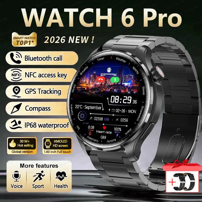 2026 New GPS SmartWatch BluetoothCall IP68 Waterproof AMOLED Screen Custom AOD Watch Face Sport Smartwatch Men Women Android iOS Smart_Life_Tech