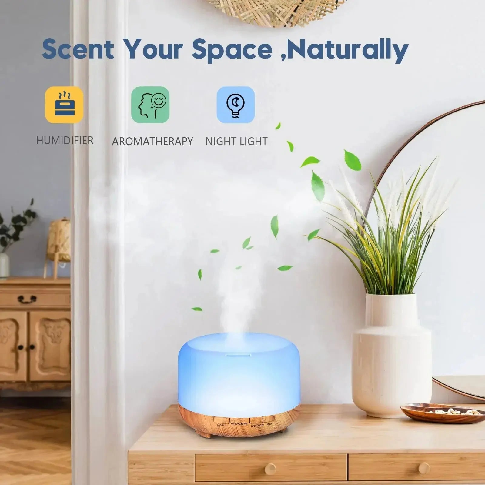 Air Humidifier Essential oil Diffuser 500ML Ultrasonic Cool Mist Maker Fogger USB Humidifier LED Lamp Aroma Diffuser Electric ﻿ Smart_Life_Tech
