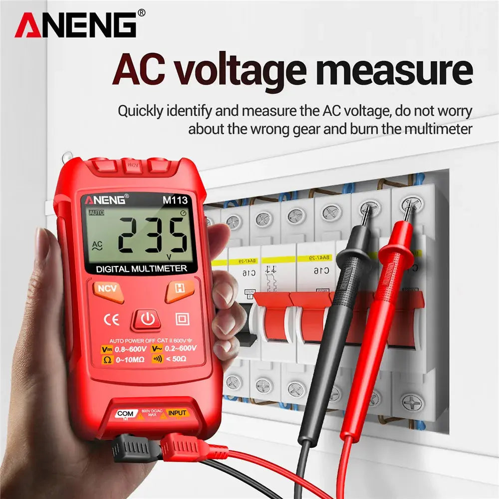 ANENG M113 Inteligent Multimeter 1999 Count Digital AC/DC Voltage Meter Ohm NCV Measuring Mini Instruments Electricity Test Tool Smart_Life_Tech