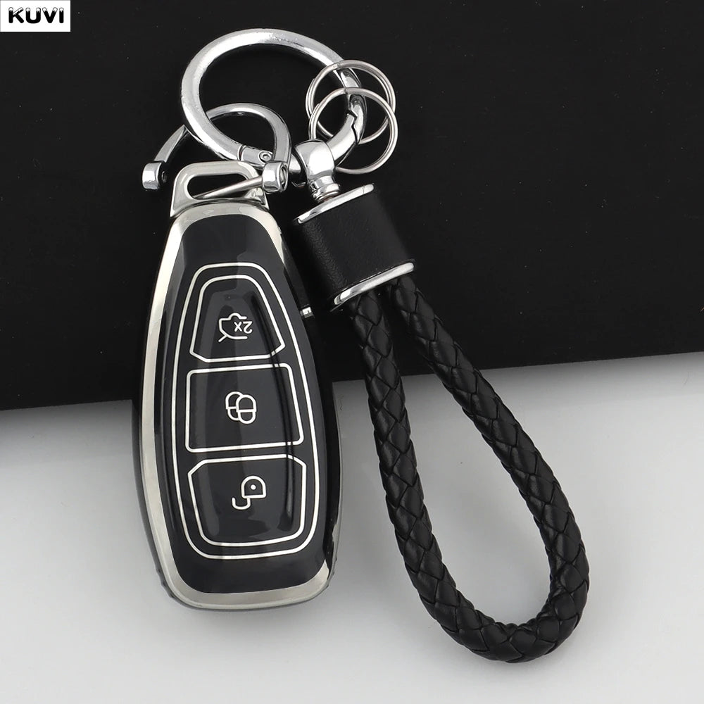 New TPU Car Smart Key Case Cover Shell For Ford Focus 3 4 ST Mondeo MK3 MK4 Fiesta Fusion Kuga Ecosport Protect Fob Accessories