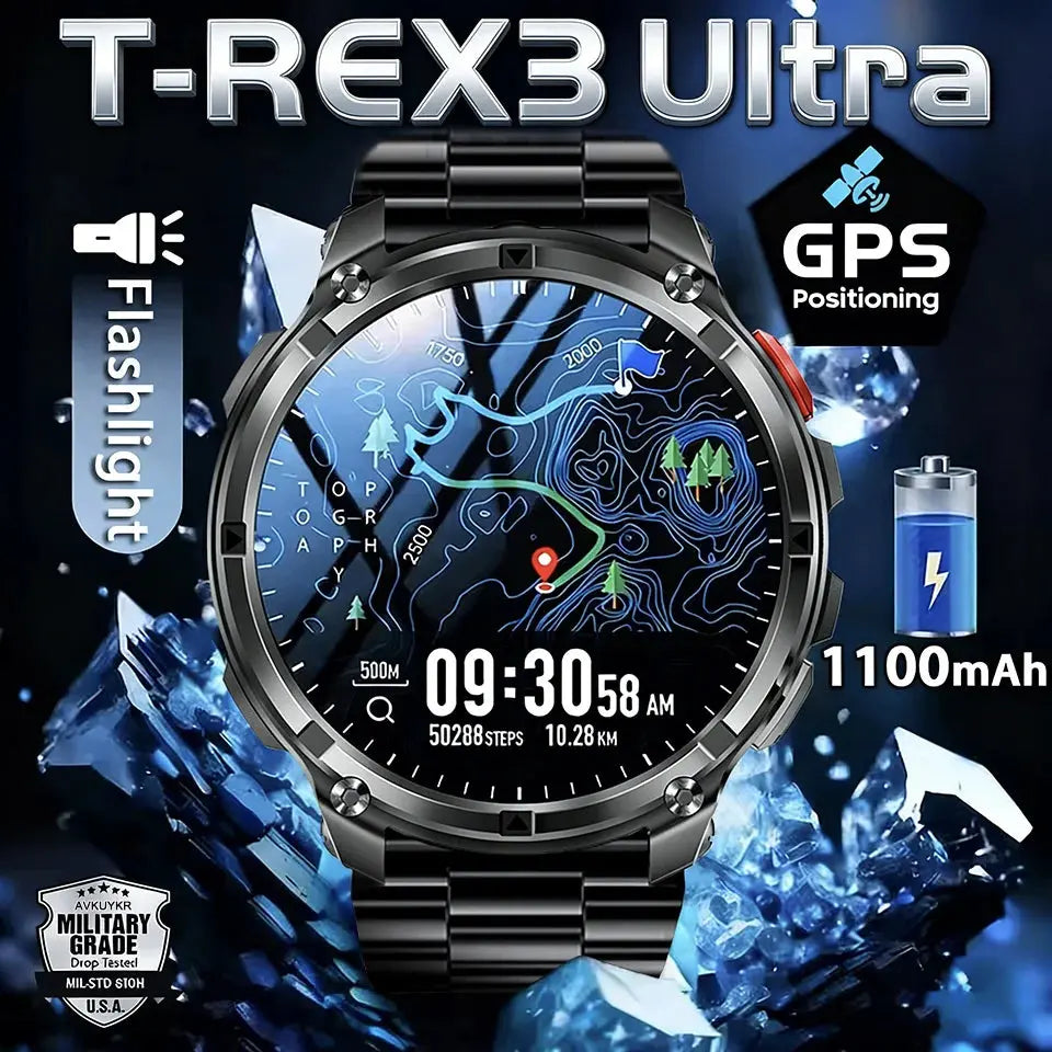 2026 New T-Rex3 Ultra 1100mAh Super Capacity Battery Adult Men Smart Watch 1.7" Large Screen Call 5ATM Waterproof Sports Watches Smart_Life_Tech