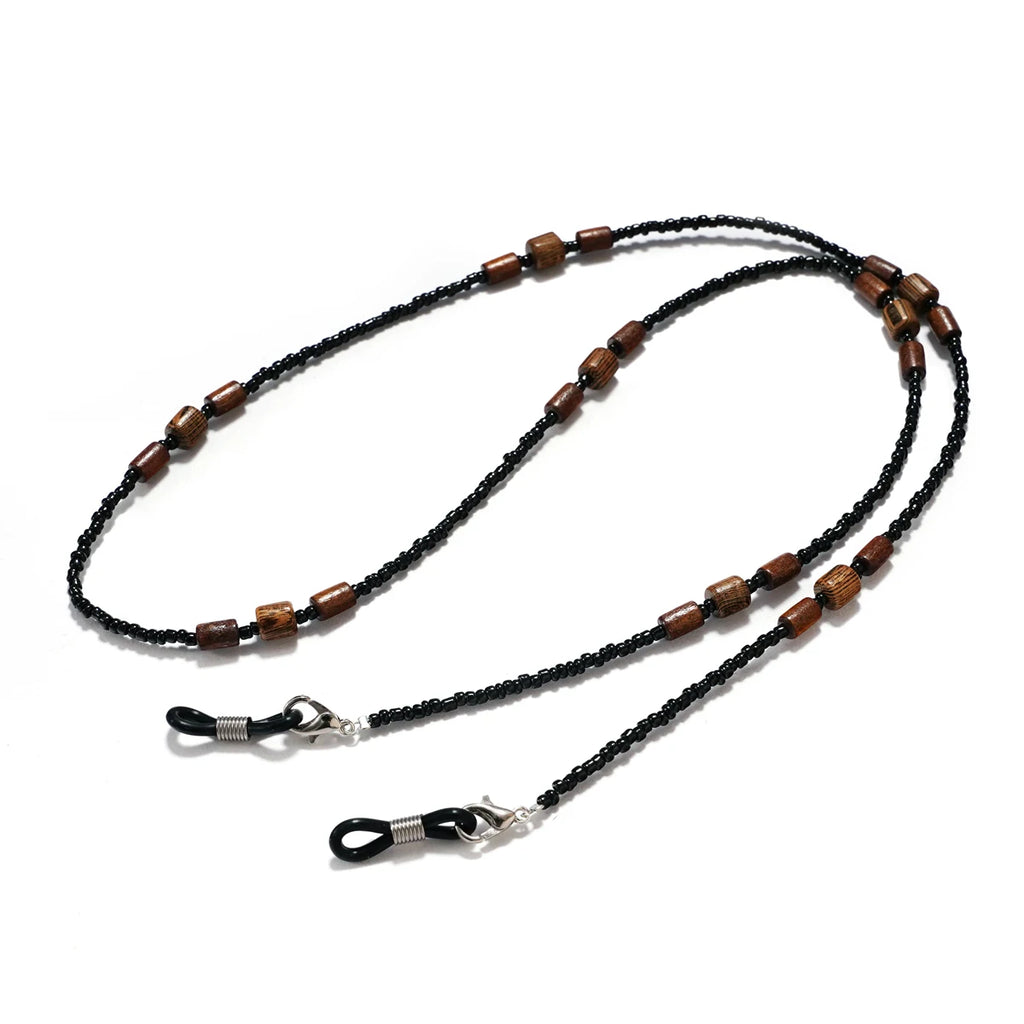 2022 New Wooden Beaded Glasses Chain for Women Fashion Lanyard Acrylic Mask Sunglassses  Strap Cord Hanging Neck Hold