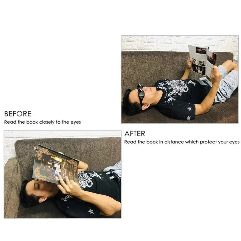 Amazing Lazy Creative Periscope Horizontal Reading Books Sit Glasses On Bed Lie Down View TV Myopia Usable Prism Spectacles Smart_Life_Tech