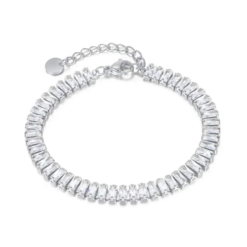Stainless Steel Tennis Bracelets For Women Adjustable AAA Cubic Zirconia Crystal Choker Bead Chain Pendant Necklace Fine Jewelry Smart_Life_Tech