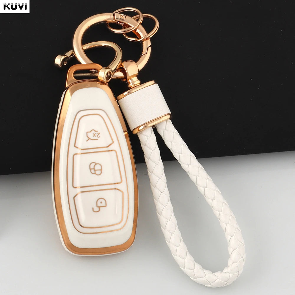 New TPU Car Smart Key Case Cover Shell For Ford Focus 3 4 ST Mondeo MK3 MK4 Fiesta Fusion Kuga Ecosport Protect Fob Accessories