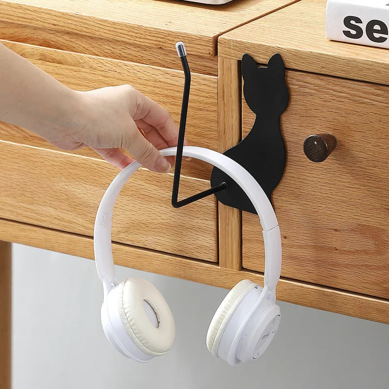 Cute cat shaped non perforated kitchen tissue holder cloth holder roll paper cling film wall mounted multi-purpose storage rack Smart_Life_Tech