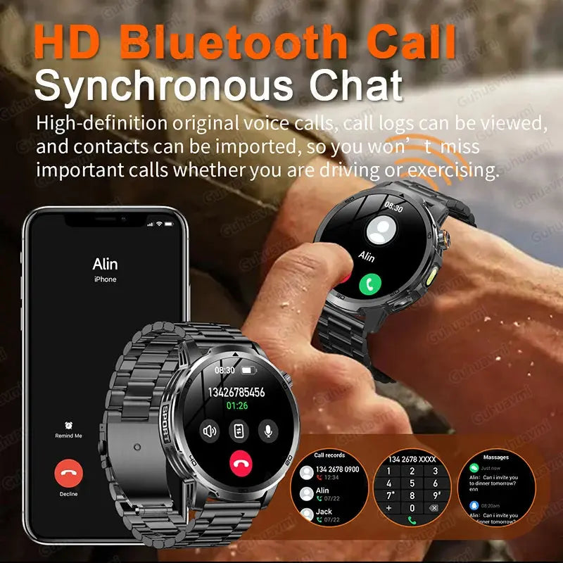 2026 New Military Outdoor Smart Watch 1.85‘’ AMOLED 1000mAh Large Battery 5ATM Waterproof Voice Call Sports Men Fitness Bracel Smart_Life_Tech