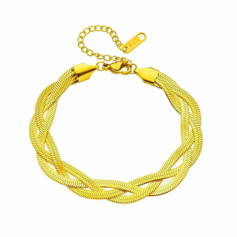 DIEYURO 316L Stainless Steel 3in1 Crossover Snake Chain Necklace Bracelets For Women Girl New Fashion Waterproof Jewelry Set Smart_Life_Tech