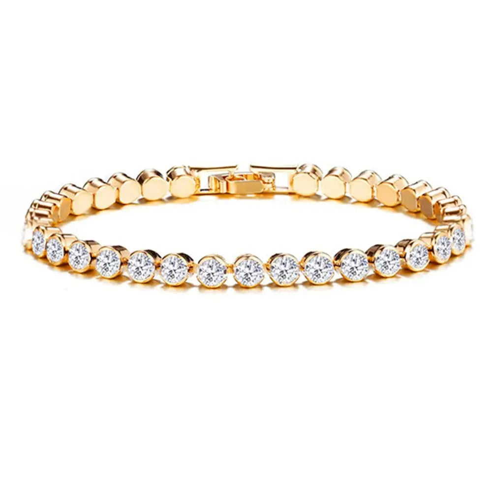 Stainless Steel Tennis Bracelets For Women Adjustable AAA Cubic Zirconia Crystal Choker Bead Chain Pendant Necklace Fine Jewelry Smart_Life_Tech