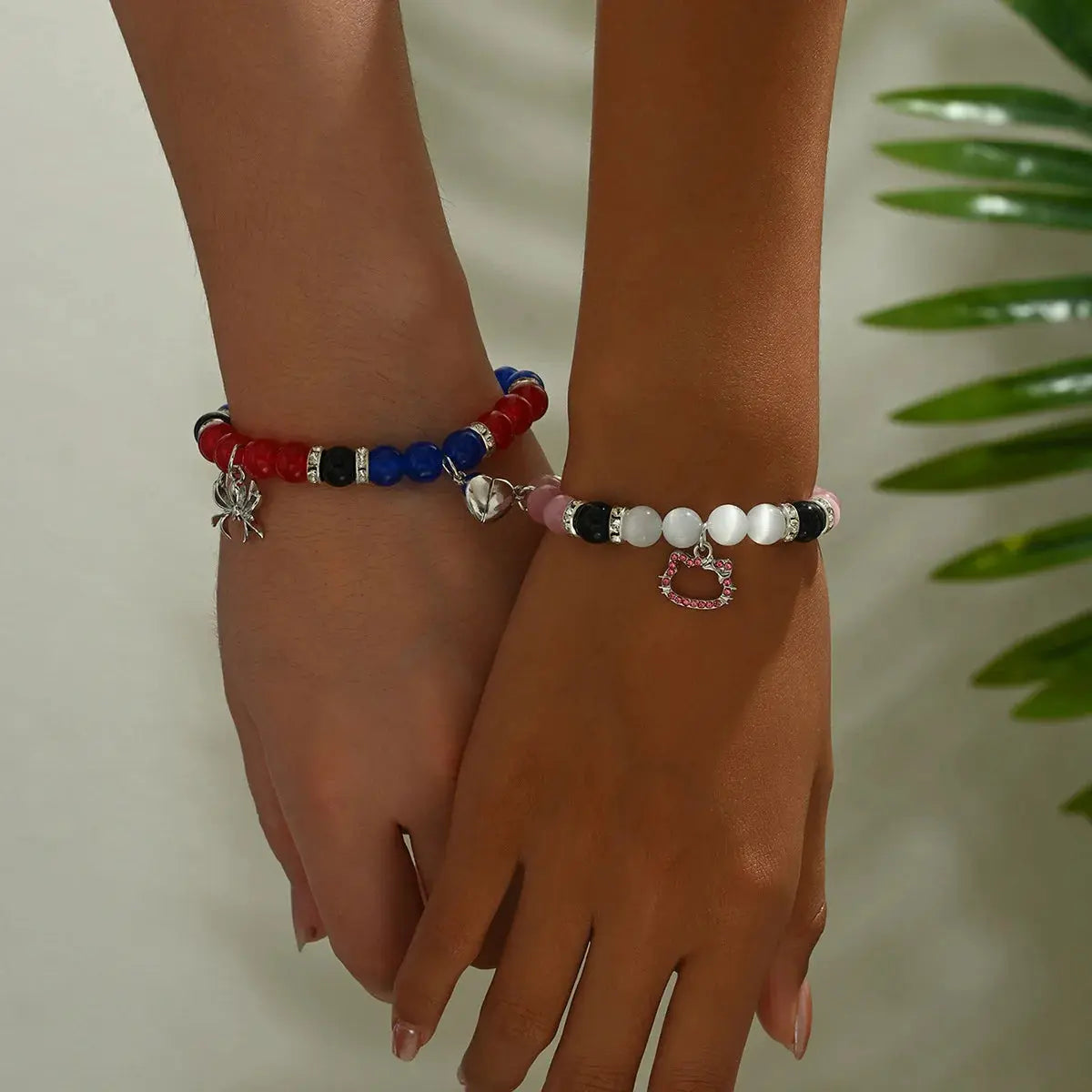 Bat Hello Cat Spider Friendship Bracelets Matching Bracelets for Couple Best Friends Bff Couple Bracelet Jewelry Gifts for Women Smart_Life_Tech