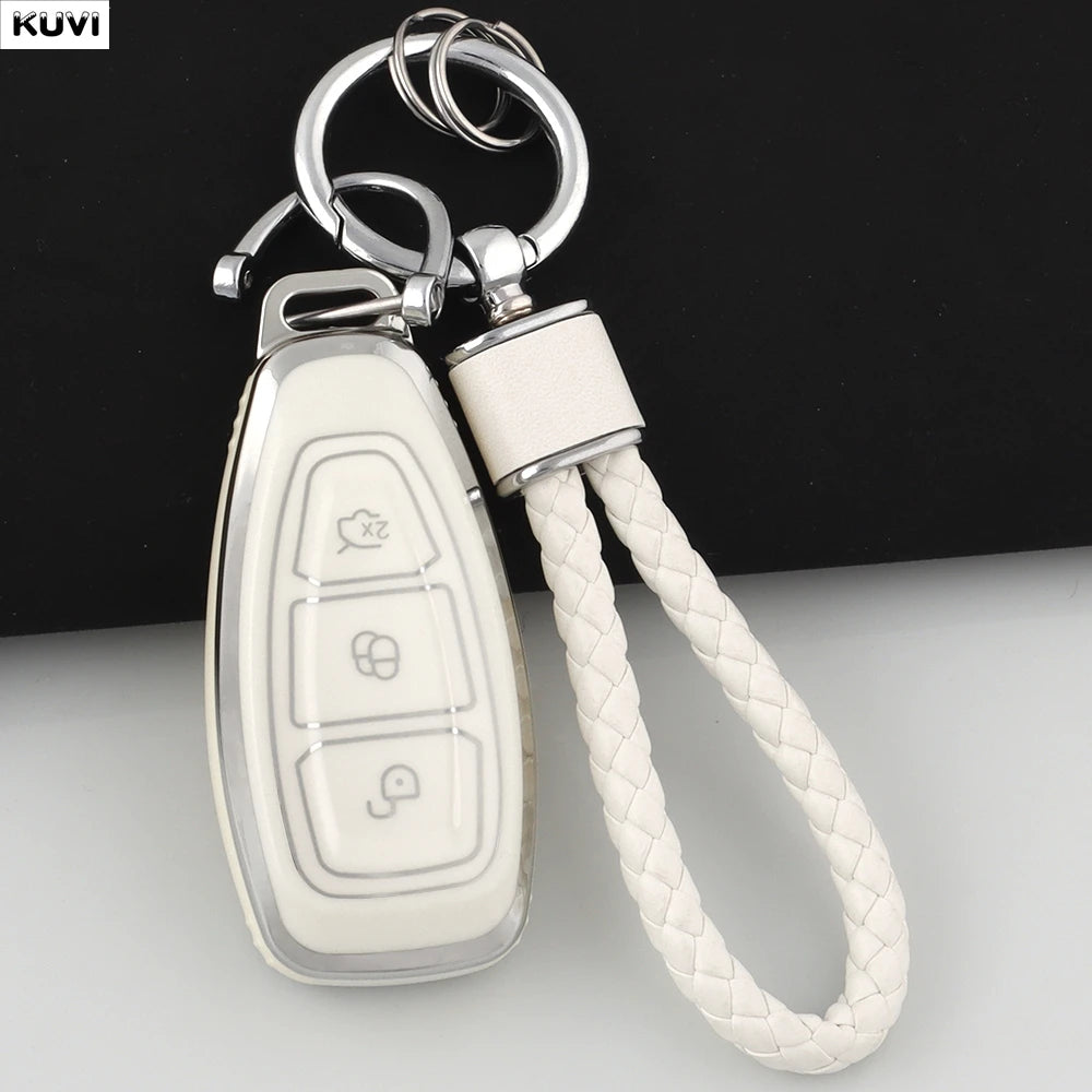 New TPU Car Smart Key Case Cover Shell For Ford Focus 3 4 ST Mondeo MK3 MK4 Fiesta Fusion Kuga Ecosport Protect Fob Accessories