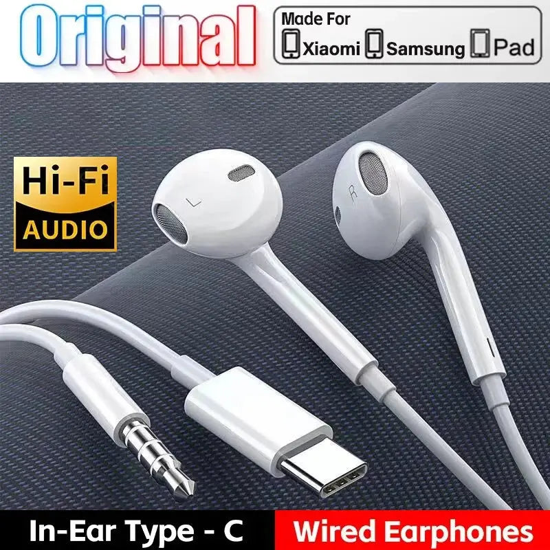 For Xiaomi Headphones Xiaomi Mi 14 13 12 11 in-ear Earphones Redmi Note 10 9 8 7 Type C 3.5mm Wired Headset Phone Accessories Smart_Life_Tech