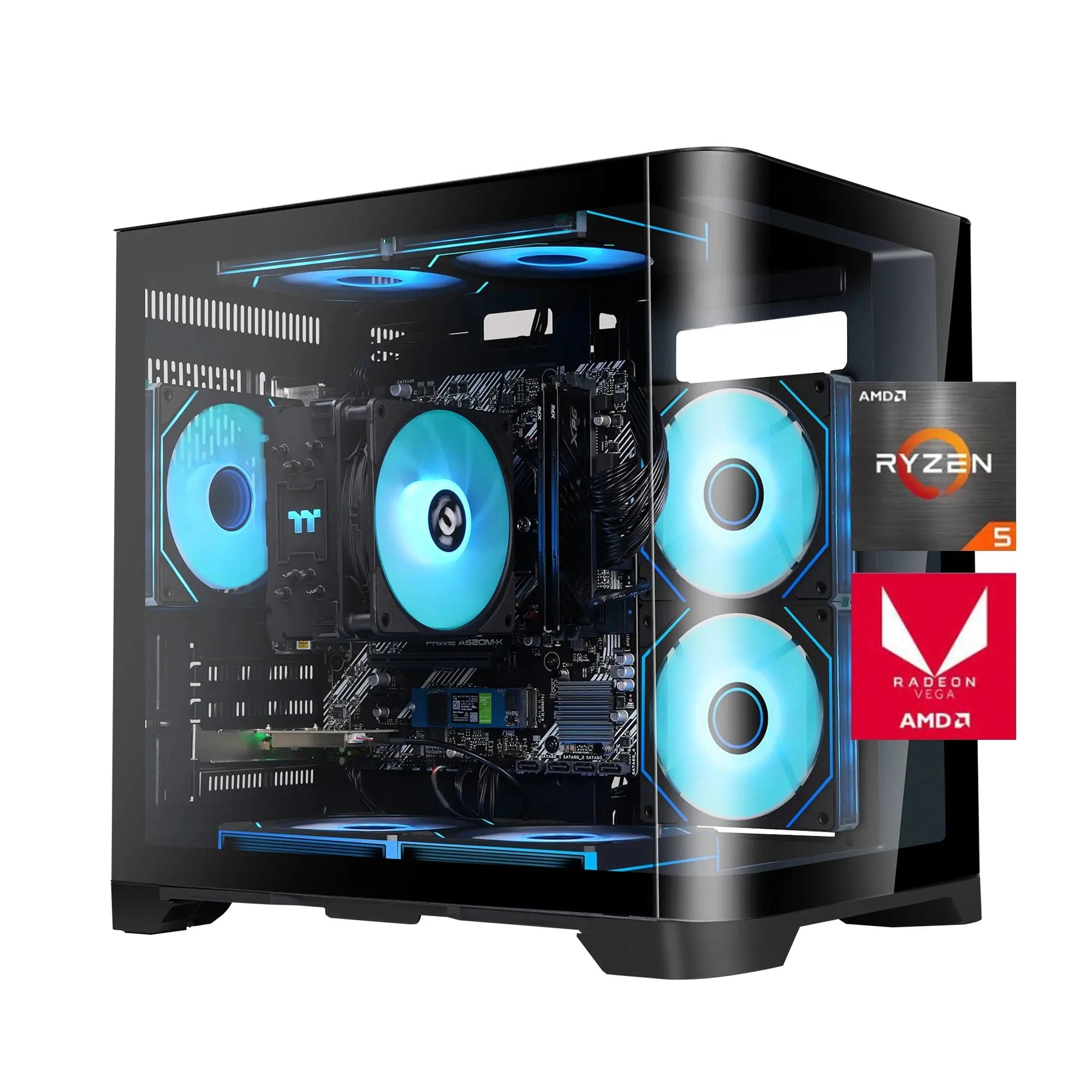 YEAH MAGIC Gaming Desktop AMD Ryzen 5 5600GT 3.9GHz 16GB(8G*2) DDR4 3200 1T NVME SSD ARGB 7 Fans Win 11 Home Gamer Desktop PC Smart_Life_Tech
