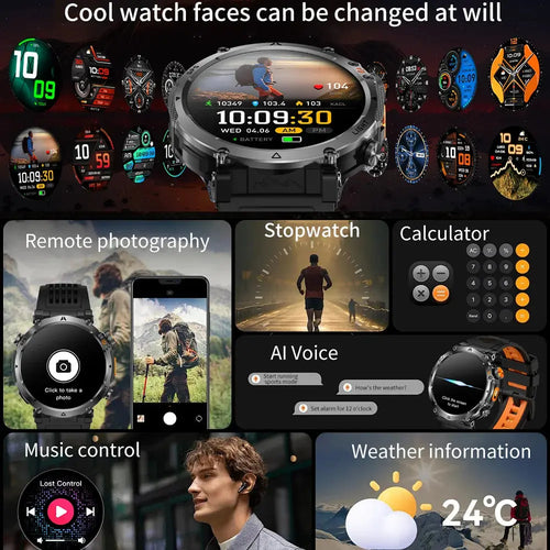 2026 New Military GPS Sports Smart Watch Men Compass 3ATM Waterproof Swim Fitness Tracker AMOLED HD SmartWatches 580Mah Battery Smart_Life_Tech