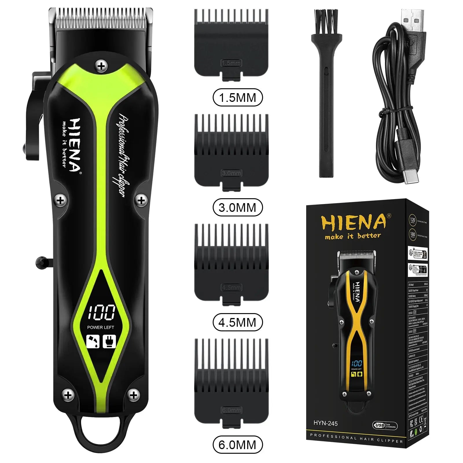 hiena Electric Hair Clipper Hair Cut Maching Wireless Trimmer men Professional Clipper Machine Rechargeable Hair Cut Smart_Life_Tech