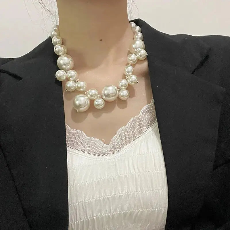 Elegant Imitation Pearl Women's Necklace Big Pearls Beads Choker Necklaces Party Wedding Bride Necklace Jewelry Girls Gifts Smart_Life_Tech