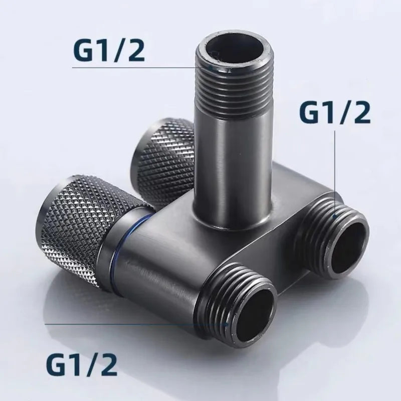 AOLEBEI Black Hygienic Shower Toilet Bidet Spray Gun Set with Dual Outlet Mini Angle Valve for Bathroom Accessories Smart_Life_Tech